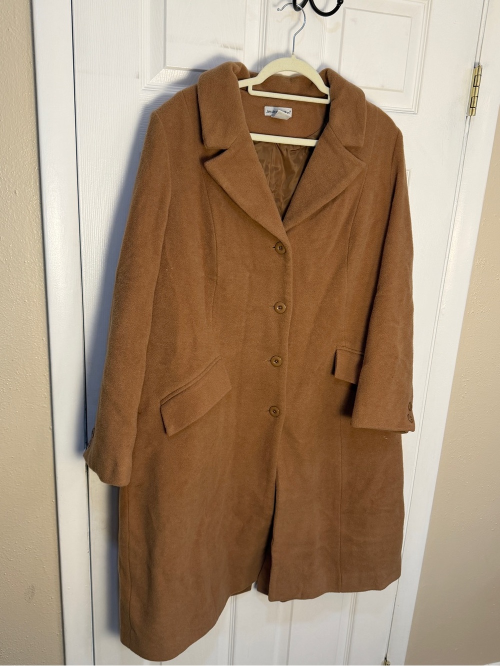 Jessica London Classic Brown Women's Wool Blend Coat 14T